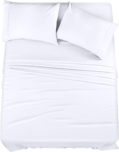 Utopia Bedding King Sheet Set 4 Piece Bed Sheets for King Size Bed, Hotel Luxury, Extra Soft, Cooling Bed Sheets - Wrinkle, and Fade Resistant (White) Utopia Bedding King Sheet Set 4 Piece Bed Sheets for King Size Bed, Hotel Luxury, Extra Soft, Cooling Bed Sheets - Wrinkle, and Fade Resistant (White)