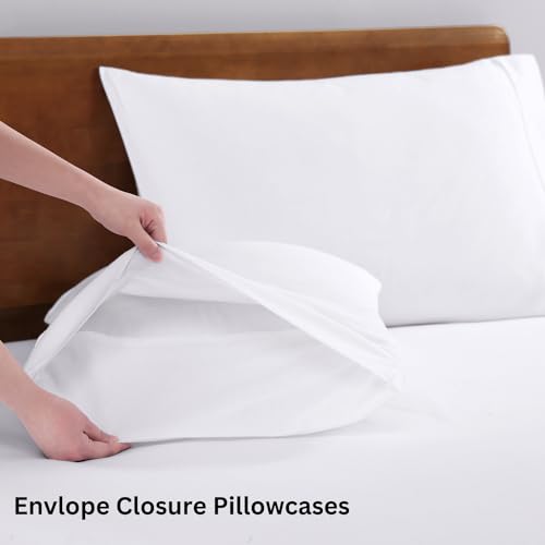 LANE LINEN Eco Friendly 100% Organic Cotton Queen Sheet Set, Soft & Comfy Fully Elasticized 15" Deep Pocket Bed Sheets, Low Pill Naturally Cooling Machine Wash Sábanas Queen- White Bed Sheets LANE LINEN Eco Friendly 100% Organic Cotton Queen Sheet Set, Soft & Comfy Fully Elasticized 15" Deep Pocket Bed Sheets, Low Pill Naturally Cooling Machine Wash Sábanas Queen- White Bed Sheets