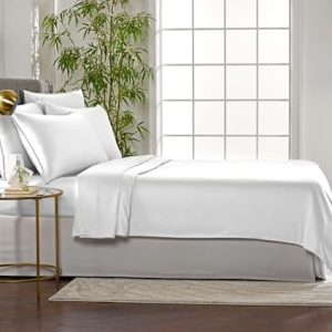 King Sheets by Pure Bamboo, Genuine 100% Organic Viscose Derived from Bamboo Bed Sheet Set, Luxuriously Soft & Cooling, Double Stitching, Lifetime Quality Promise (King, White)