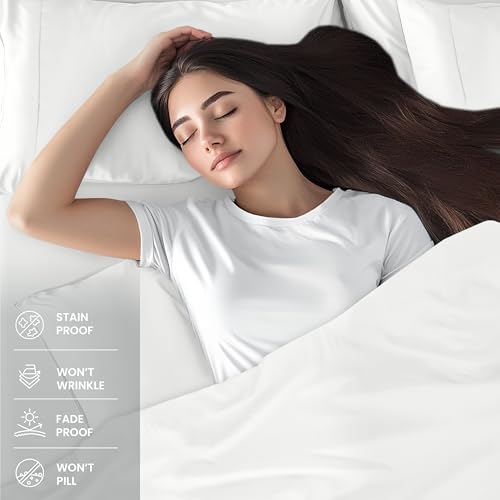 Utopia Bedding King Sheet Set 4 Piece Bed Sheets for King Size Bed, Hotel Luxury, Extra Soft, Cooling Bed Sheets - Wrinkle, and Fade Resistant (White) Utopia Bedding King Sheet Set 4 Piece Bed Sheets for King Size Bed, Hotel Luxury, Extra Soft, Cooling Bed Sheets - Wrinkle, and Fade Resistant (White)