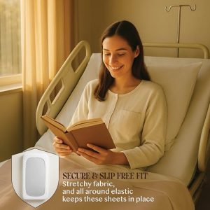 2 Pack Fitted Hospital Bed Sheets with Elastic All Around for a Perfect Fit - Cotton Rich Soft Knitted Jersey Sheet, 36” x 84” x 12”