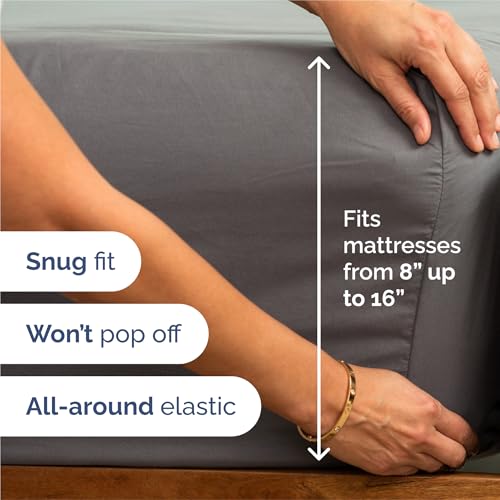 King 6 Piece Sheet Set - Comfy Breathable & Cooling - Ultra-Soft Hotel Luxury Bedding Set with 8-16 Inch Deep Pockets - 1 Flat & 1 Fitted Sheet & 4 Pillowcases - Wrinkle Free & Easy Care - Dark Grey King 6 Piece Sheet Set - Comfy Breathable & Cooling - Ultra-Soft Hotel Luxury Bedding Set with 8-16 Inch Deep Pockets - 1 Flat & 1 Fitted Sheet & 4 Pillowcases - Wrinkle Free & Easy Care - Dark Grey