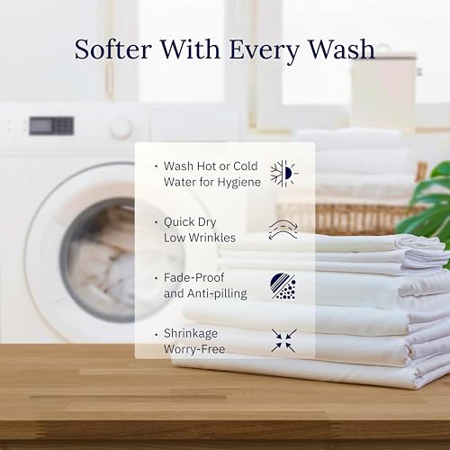 California Design Den Standard Queen Size Pillowcase Set - 400 Thread Count, 100% Cotton Sateen, Set of 2 Pillow Covers, Breathable, Cooling, Soft for Quality Sleep - Bright White California Design Den Standard Queen Size Pillowcase Set - 400 Thread Count, 100% Cotton Sateen, Set of 2 Pillow Covers, Breathable, Cooling, Soft for Quality Sleep - Bright White