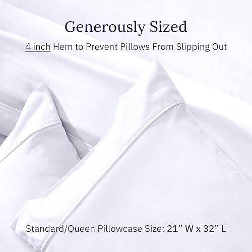 California Design Den Standard Queen Size Pillowcase Set - 400 Thread Count, 100% Cotton Sateen, Set of 2 Pillow Covers, Breathable, Cooling, Soft for Quality Sleep - Bright White California Design Den Standard Queen Size Pillowcase Set - 400 Thread Count, 100% Cotton Sateen, Set of 2 Pillow Covers, Breathable, Cooling, Soft for Quality Sleep - Bright White