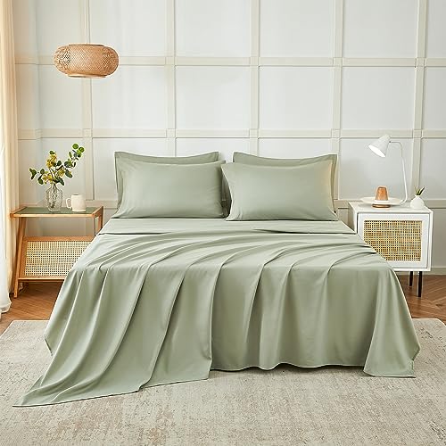 ILAVANDE Queen Sheets Set 6 Piece,Hotel Luxury Super Soft 1800 Series Microfiber Queen Bed Sheets Set-Wrinkle Free & Breathable-14 Deep Pocket Sheets for Queen Size Bed(Queen,Sage Green) ILAVANDE Queen Sheets Set 6 Piece,Hotel Luxury Super Soft 1800 Series Microfiber Queen Bed Sheets Set-Wrinkle Free & Breathable-14 Deep Pocket Sheets for Queen Size Bed(Queen,Sage Green)