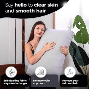 Silvery Silver Infused Bed Sheets Set - Ultra-Soft Temperature-Regulating Fabric with Self-Cleaning Technology™ That Stays Fresh 3X Longer for Hygienic Sleep (Gray, Queen)