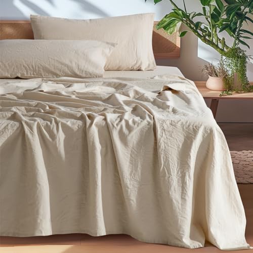 SONORO KATE 100% French Pure Linen Sheets, Breathable and Durable Linen King Size Sheets, Anti-Tear Linen Bed Sheets, Machine Washable, 16 Inch Deep Pocket - 4 Piece (Natural Linen, King) SONORO KATE 100% French Pure Linen Sheets, Breathable and Durable Linen King Size Sheets, Anti-Tear Linen Bed Sheets, Machine Washable, 16 Inch Deep Pocket - 4 Piece (Natural Linen, King)