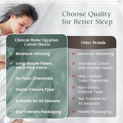 100% Egyptian Cotton Sheets Queen Size Bed Set, Deep Pocket Queen Sheet set, 800 Thread Count Cotton Bed Sheets, Naturally Cool Soft Breathable No Pill Elasticated Luxury White Bedding For All Seasons 100% Egyptian Cotton Sheets Queen Size Bed Set, Deep Pocket Queen Sheet set, 800 Thread Count Cotton Bed Sheets, Naturally Cool Soft Breathable No Pill Elasticated Luxury White Bedding For All Seasons